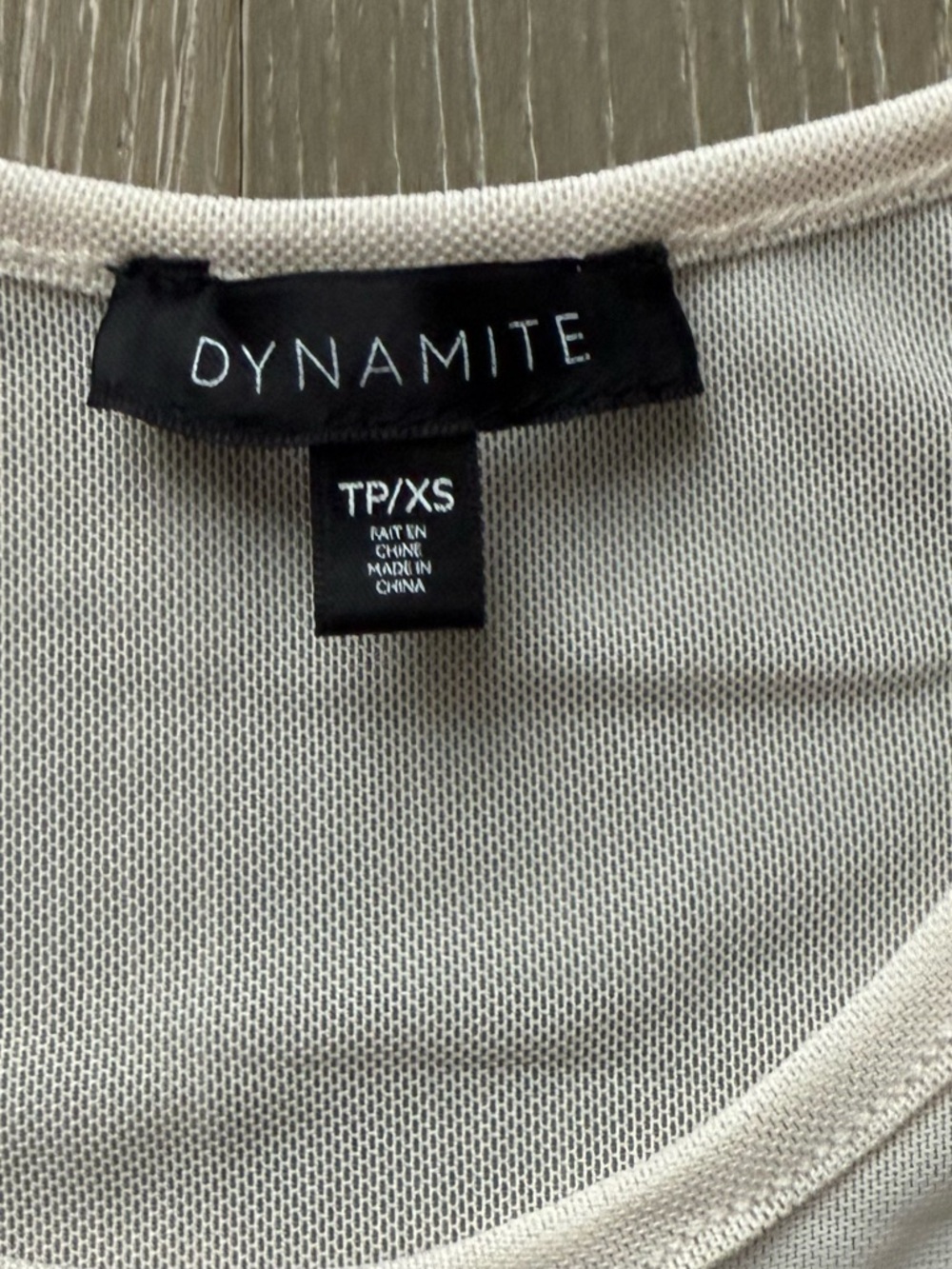 Dynamite Cream Ruched Mesh Tank Top - Picture 3 of 3